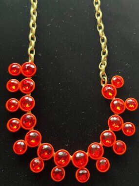 JCrew Red Double Brulee statement necklace